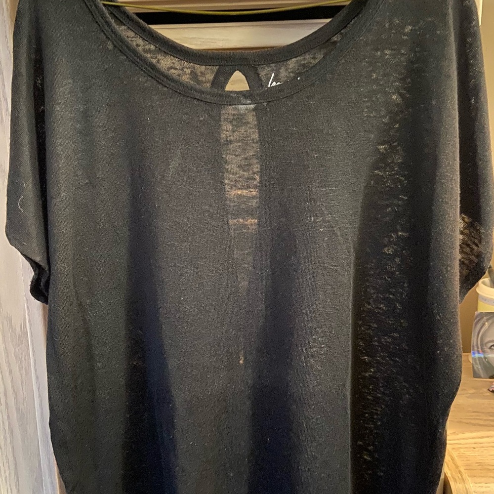 Lane Bryant burnout sweater short sleeve. Sexy double slit back